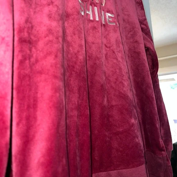 Kate Spade “Sparkle and Shine” Velour Burgundy Pajama Set